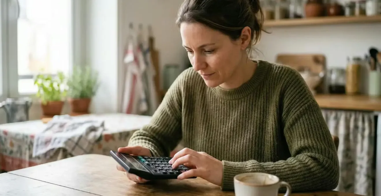 Personne concentrée sur ses calculs de budget à la maison